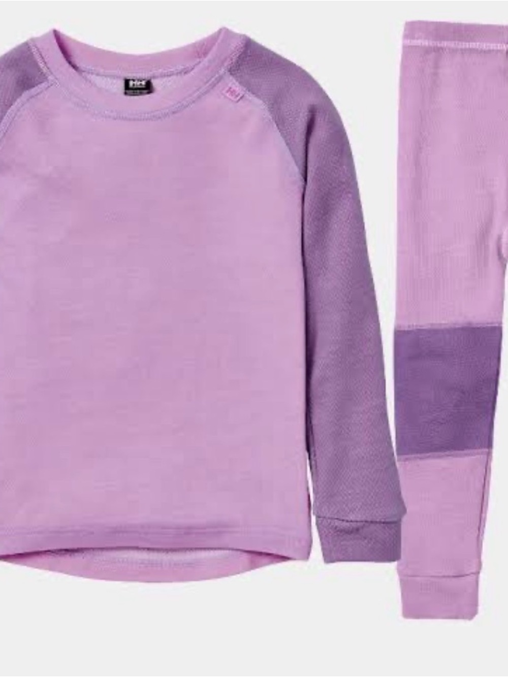 Helly Hansen Lavender Two-Tone Merino Wool Base Layer Set